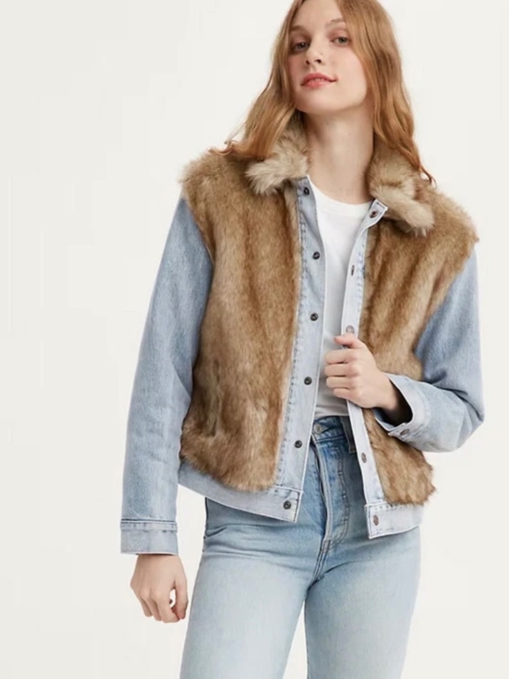 Levi’s Premium Trucker Jacket with Faux Rabbit Fur
